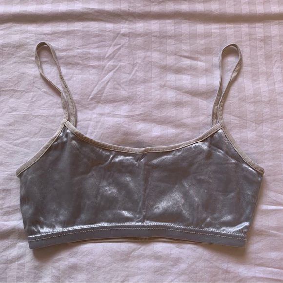 2/$25 🪩 Vintage Silver Bandeau Bralette - Picture 1 of 3